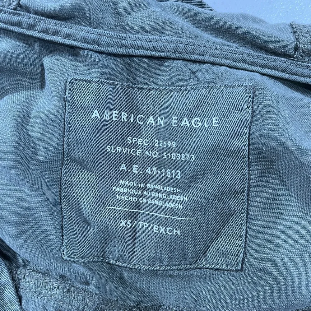 American Eagle Jacket Womens XS Canvas Utility Green Full Zip Hood Lyocell‎ Army